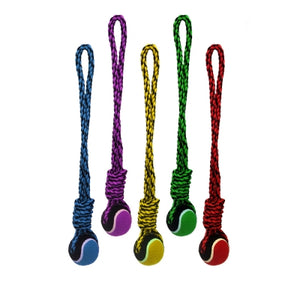 MultiPet Nuts for Knots Rope Tug with Tennis Ball Dog Toy