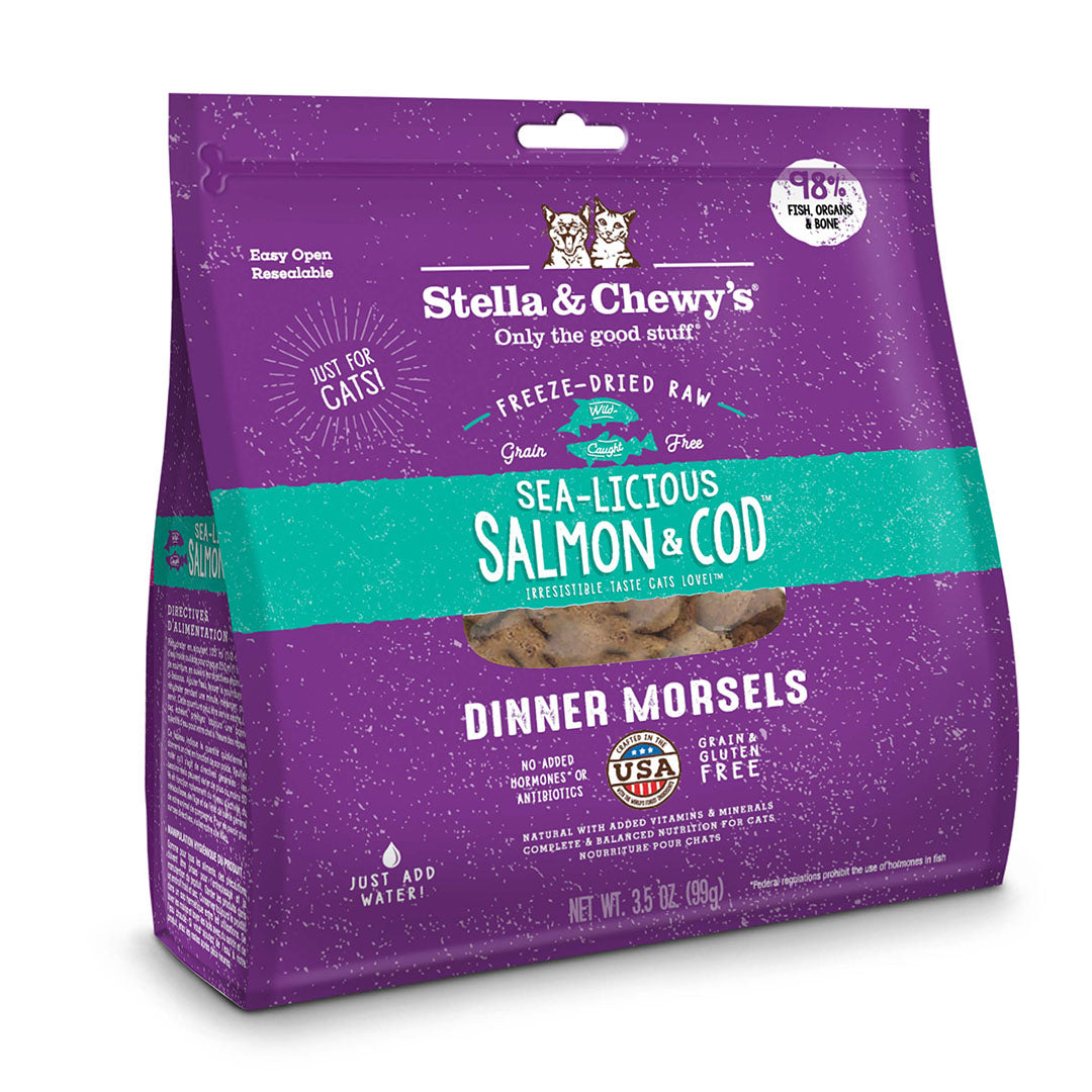 Stella & Chewy's Sea-Licious Salmon & Cod Dinner Morsels Grain Free Freeze-Dried Cat Food