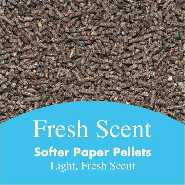 Yesterday's News Soft Texture Fresh Scent Litter, litter pellets close-up, fresh scent graphic