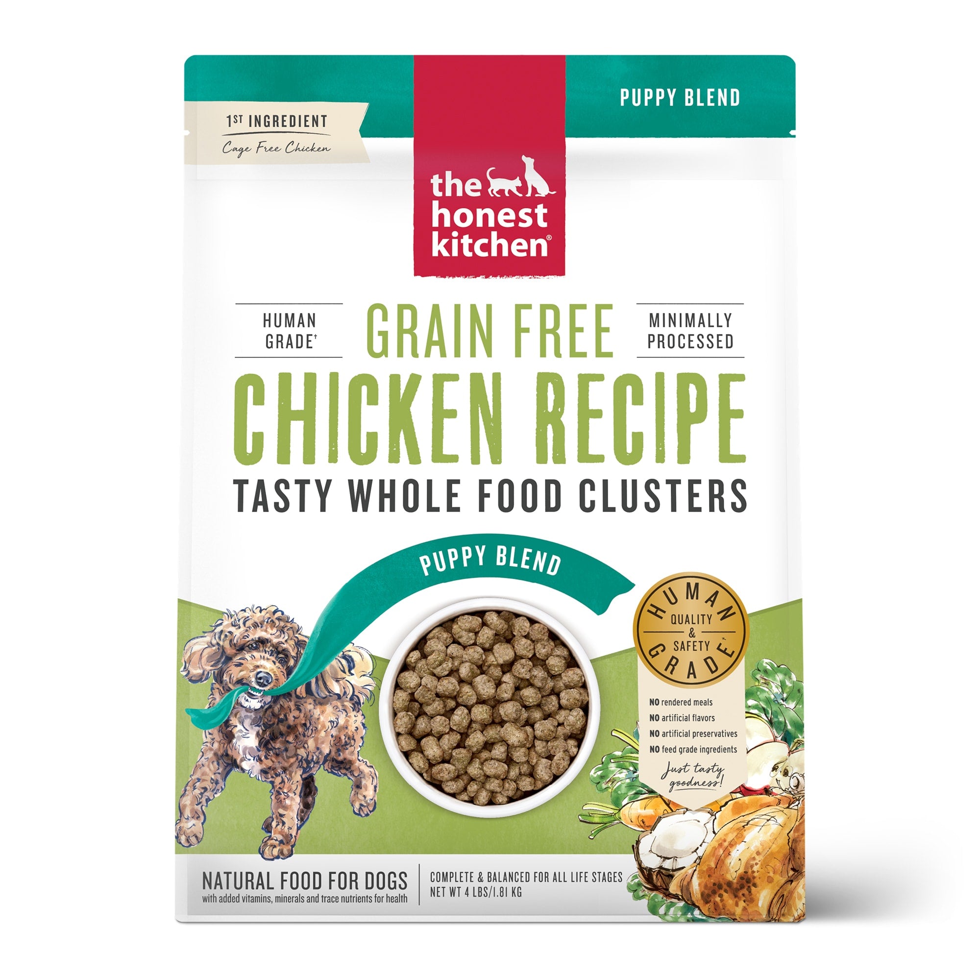 Honest Kitchen Whole Food Clusters Grain Free Puppy Chicken Recipe Dry Dog Food