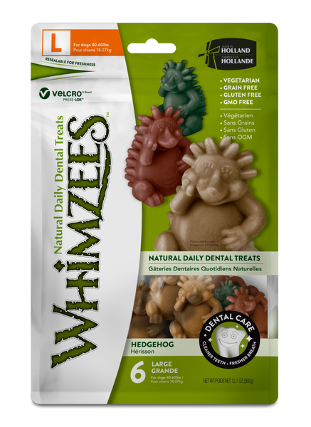 Whimzees Dental Chew Dog Treats, 12 oz. Value Pack Hedgehog - Large (for dogs 40-60 lbs.)