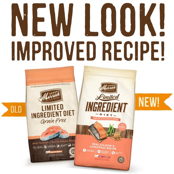 Merrick Limited Ingredient Diet Grain Free Real Salmon & Chickpeas Recipe Dry Dog Food New Look