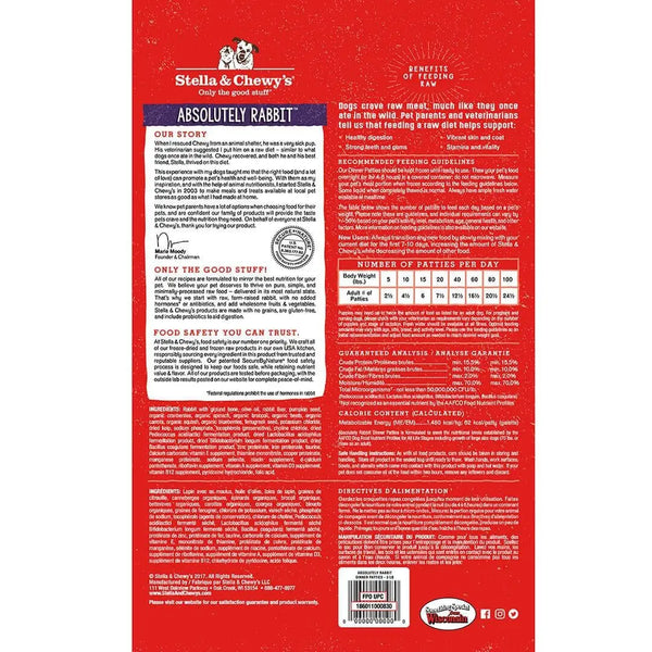 Stella & Chewy's Absolutely Rabbit Frozen Raw Dinner Patties Dog Food