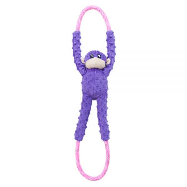 ZippyPaws Monkey RopeTugz Plush Dog Toy, purple color option