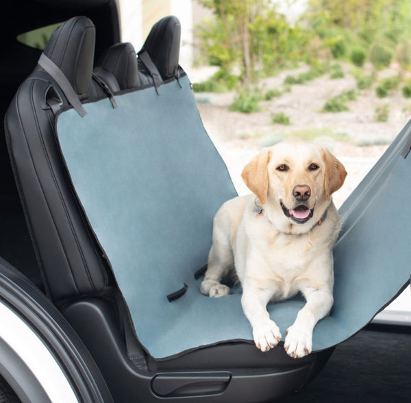 ZippyPaws Adventure Car Hammock for Dogs, dog sitting in the car hammock