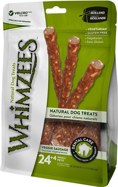 Whimzees Veggie Sausage Dental Chew Dog Treats Value Pack - Large (for dogs 40-60 lbs.)