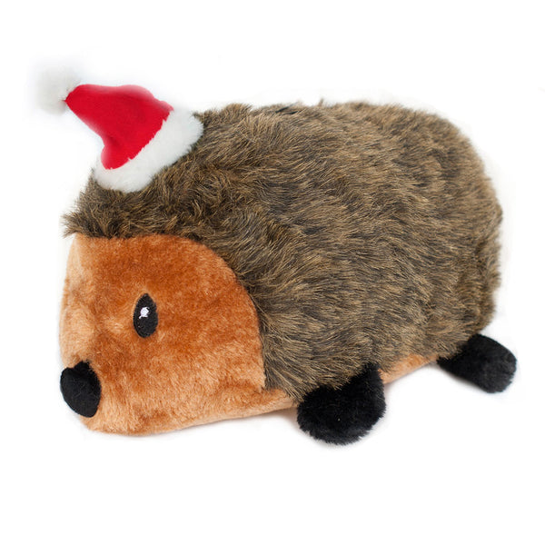 ZippyPaws Holiday Hedgehog Plush Dog Toy, front view