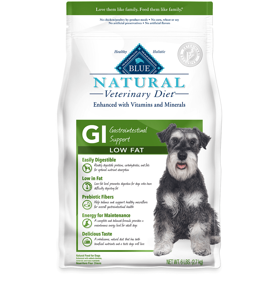 Blue Buffalo BLUE Natural Veterinary Diet GI Gastrointestinal Support Low Fat Dry Dog Food