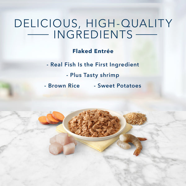 Blue Buffalo Tastefuls Natural Flaked Fish & Shrimp Entree in Gravy Wet Cat Food