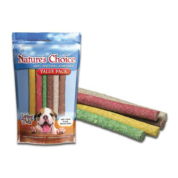 Loving Pets Nature's Choice 12" Assorted Munchy Sticks