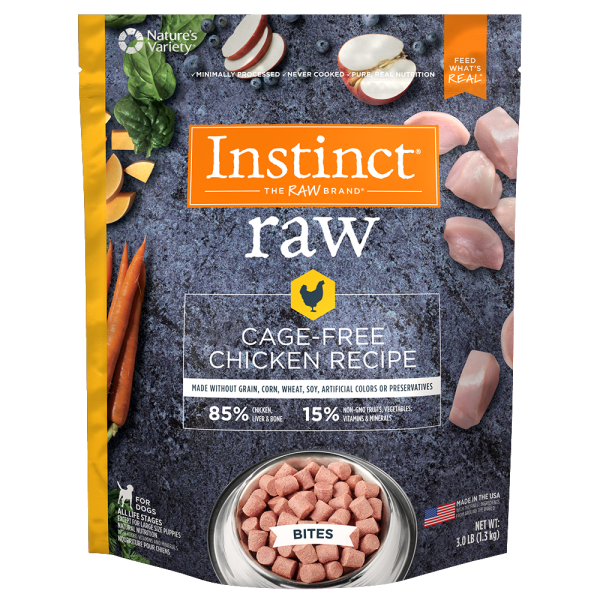 Instinct Raw Bites Cage-Free Chicken Recipe Frozen Dog Food