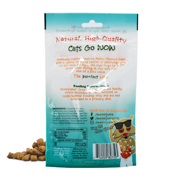 Meowijuana Crunchie Munchie Seafood Medley Cat Treats
