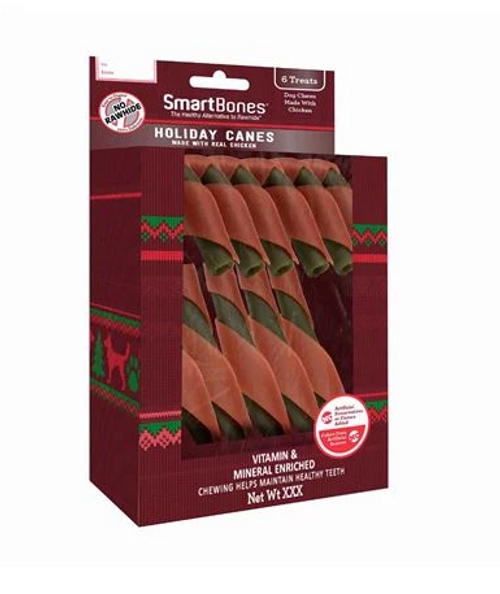 SmartBones Christmas Candy Canes for Dogs