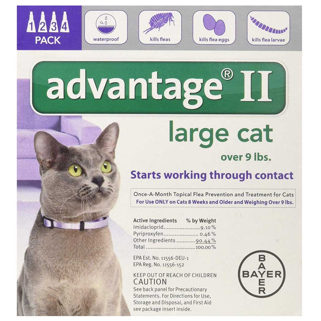 Advantage II for Large Cats 9+ lb. 4 pack