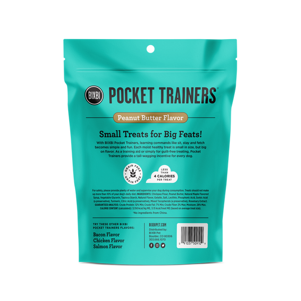 Bixbi Pet Pocket Trainers Peanut Butter Flavor Dog Treats