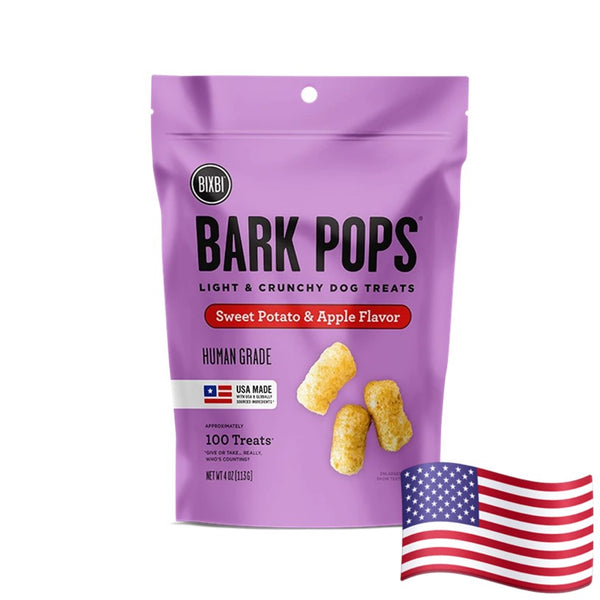 Bixbi Pet Bark Pops Sweet Potato & Apple Flavor Light & Crunchy Dog Treats