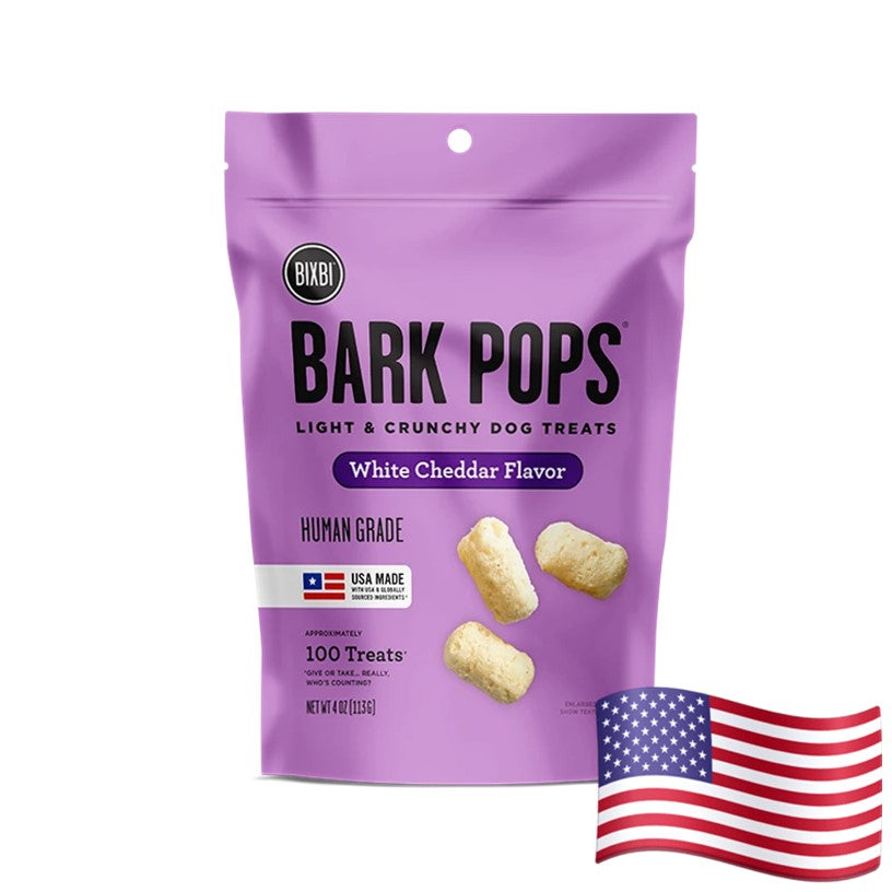 Bixbi Pet Bark Pops White Cheddar Flavor Light & Crunchy Dog Treats