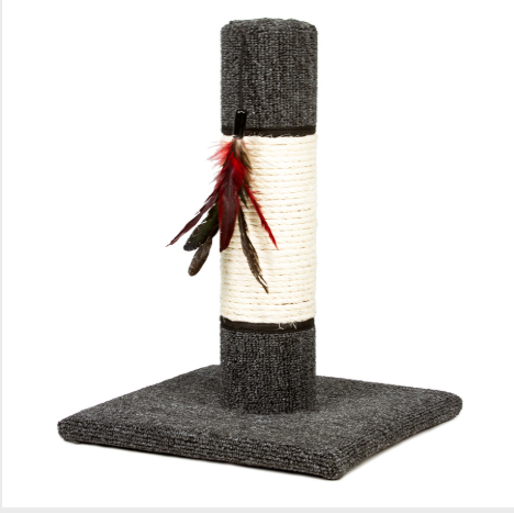 Cat Post with Feather