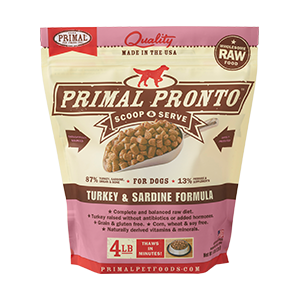 Primal Pronto Turkey & Sardine Scoop & Serve Frozen Dog Food