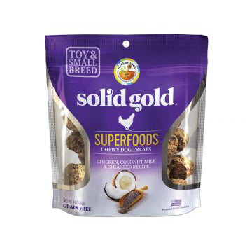 Solid Gold Toy & Small Breed Superfoods Chewy Treats Chicken, Coconut Milk & Chia Seed Recipe