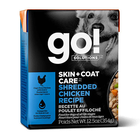 Petcurean GO! Skin + Coat Care Shredded Chicken Recipe Wet Dog Food