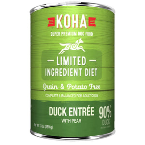 KOHA LID Grain-Free 90% Duck Entree Wet Dog Food