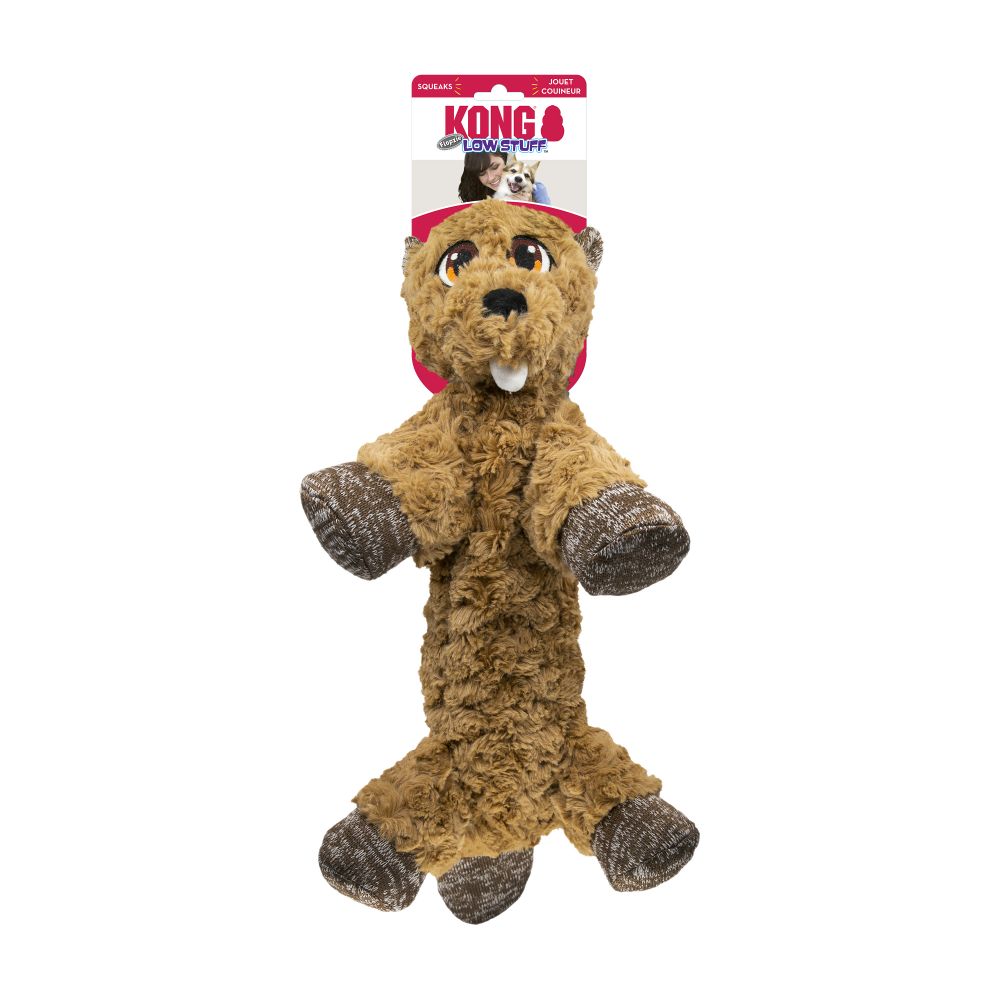KONG Low Stuff Flopzie Beaver Dog Toy