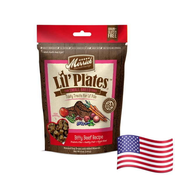 Merrick Lil Plates Treats Bitty Beef Recipe Dog Treats