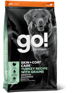 Petcurean GO! Skin + Coat Care Turkey Recipe with Grains Dry Dog Food