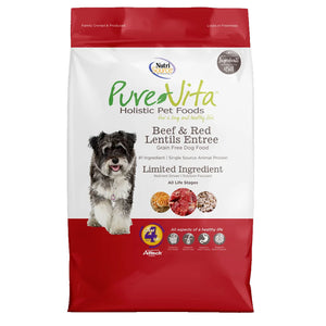 Nutrisource Pure Vita Beef & Red Lentils Grain Free Entree Dry Dog Food