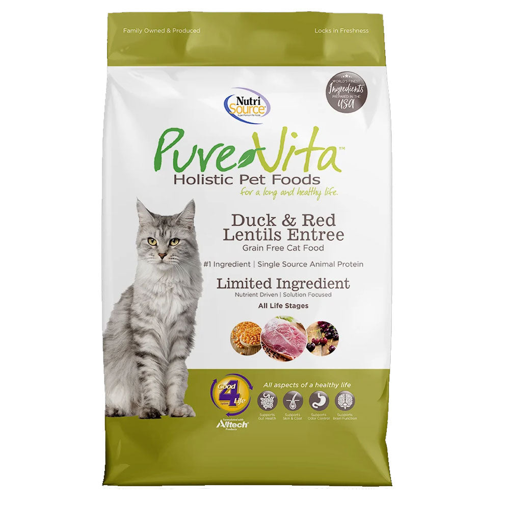 Nutrisource Pure Vita Grain Free Duck & Red Lentils Entree Dry Cat Food