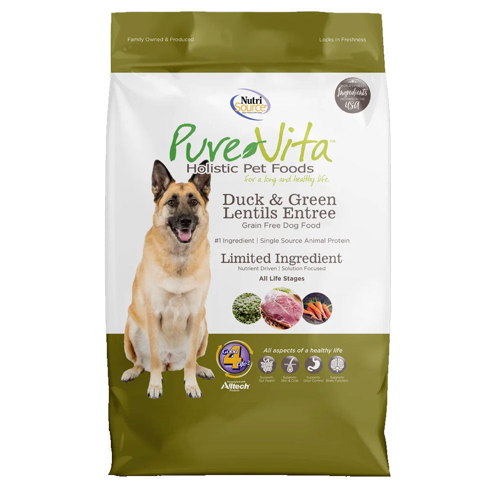 Nutrisource Pure Vita Duck & Green Lentils Grain Free Entree Dry Dog Food