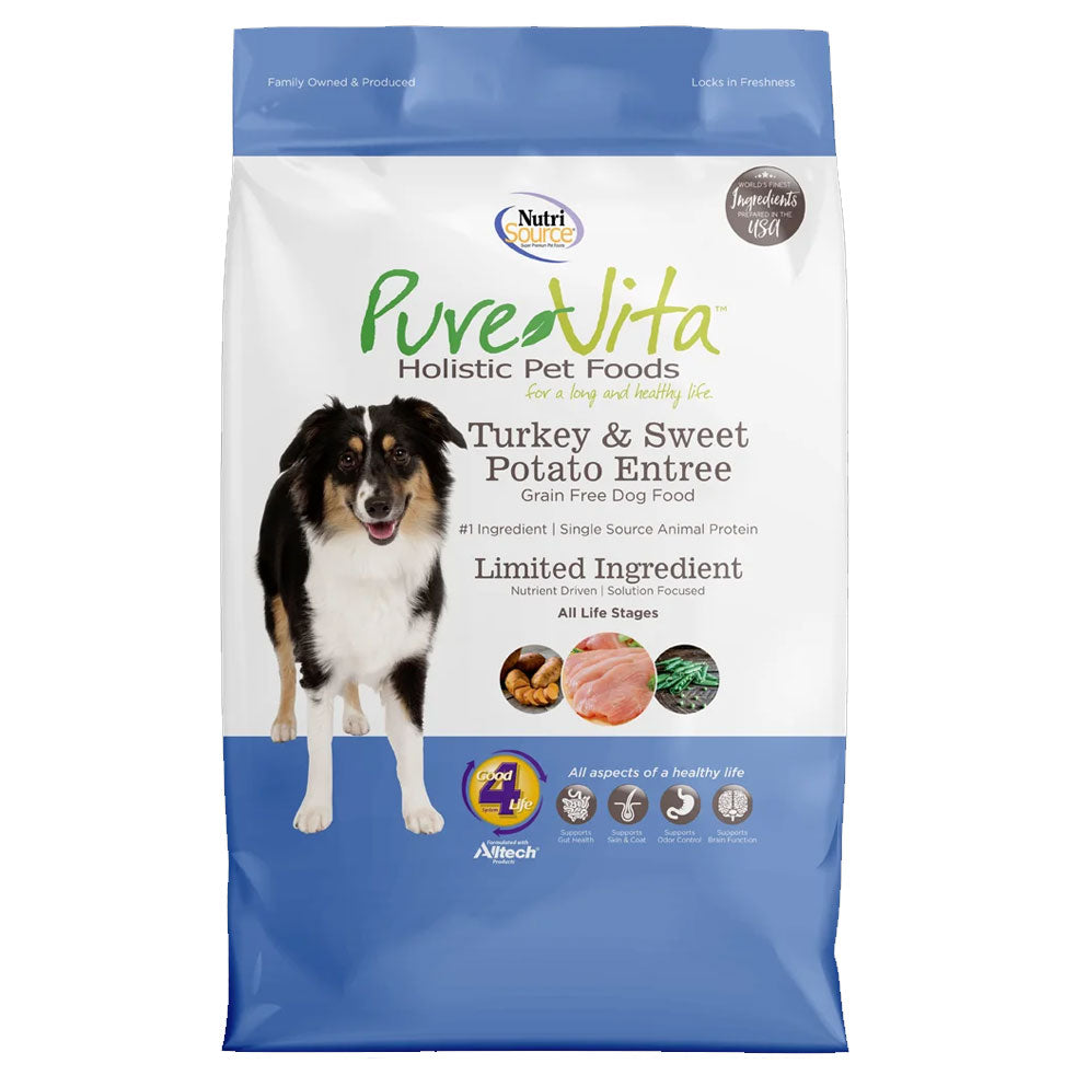 Nutrisource Pure Vita Turkey & Sweet Potato Entrée Grain Free Dry Dog Food