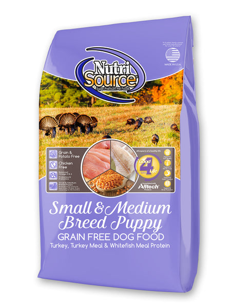 Nutrisource Grain Free Small and Medium Breed Puppy Turkey Dry Dog Food at NJPetSupply.com