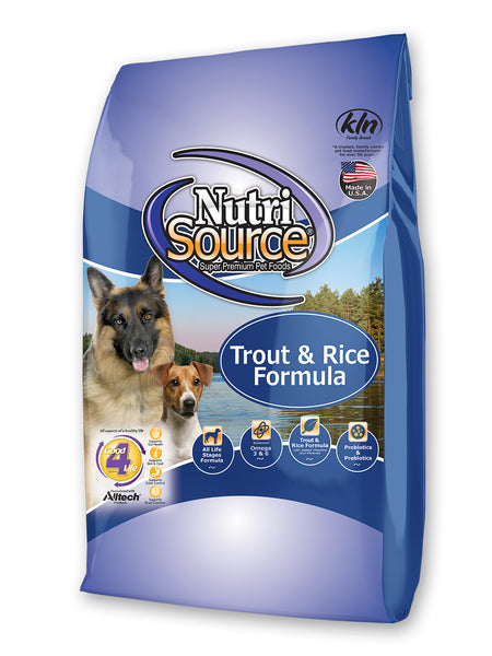 Nutrisource Trout & Rice Dry Dog Food, 30-lb Bag at NJPetSupply.com