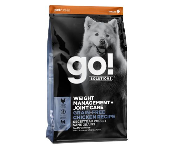 Petcurean GO! Solutions Weight Management + Joint Care Grain Free Chicken Recipe Dry Dog Food