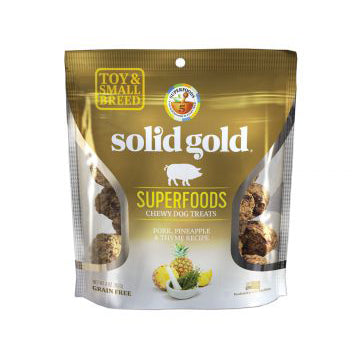 Solid Gold Toy & Small Breed Superfoods Chewy Treats Pork, Pineapple & Thyme Recipe