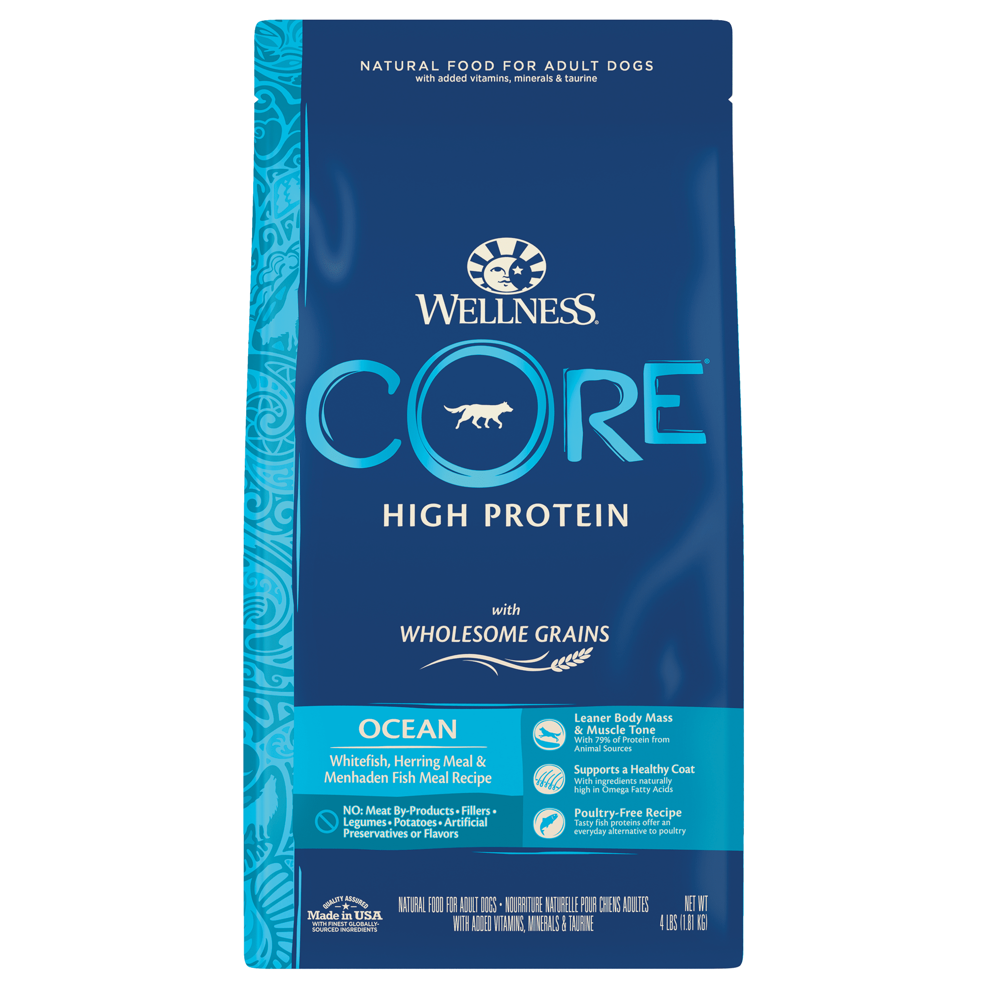 Wellness CORE Wholesome Grains Ocean Whitefish, Herring Meal & Menhaden Fish Meal Meal Recipe Dry Dog Food