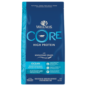 Wellness CORE Wholesome Grains Ocean Whitefish, Herring Meal & Menhaden Fish Meal Meal Recipe Dry Dog Food