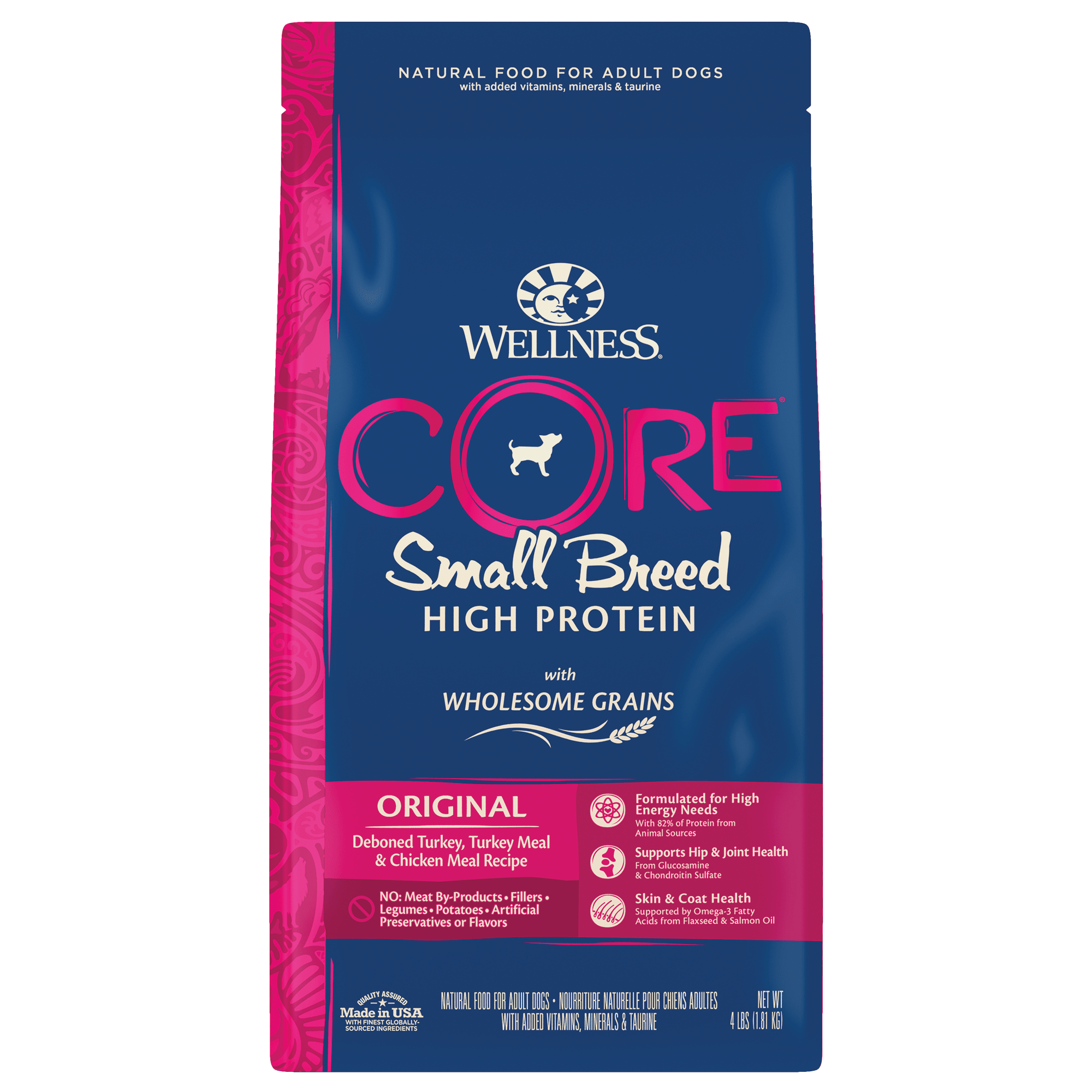 Wellness CORE Wholesome Grains Original Small Breed Turkey, Turkey Meal & Chicken Meal Recipe Dry Dog Food