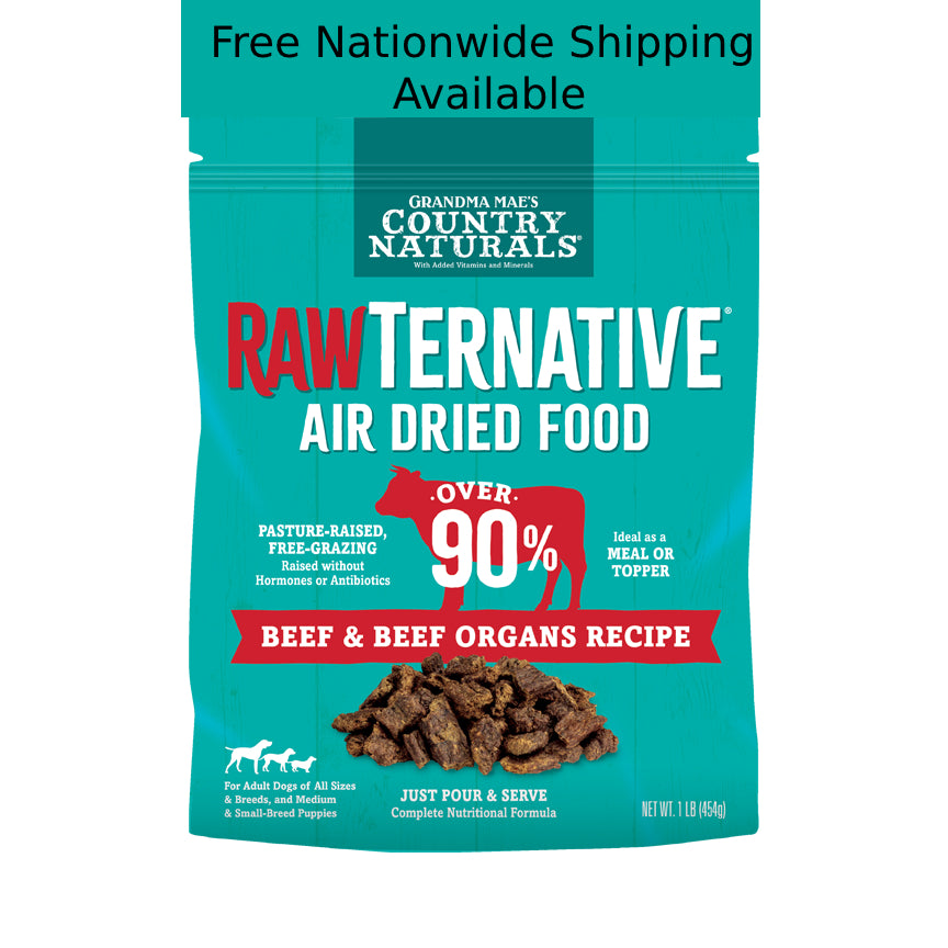 Grandma Mae's Country Naturals RawTernative Beef & Beef Organs Recipe Air Dried Dog Food