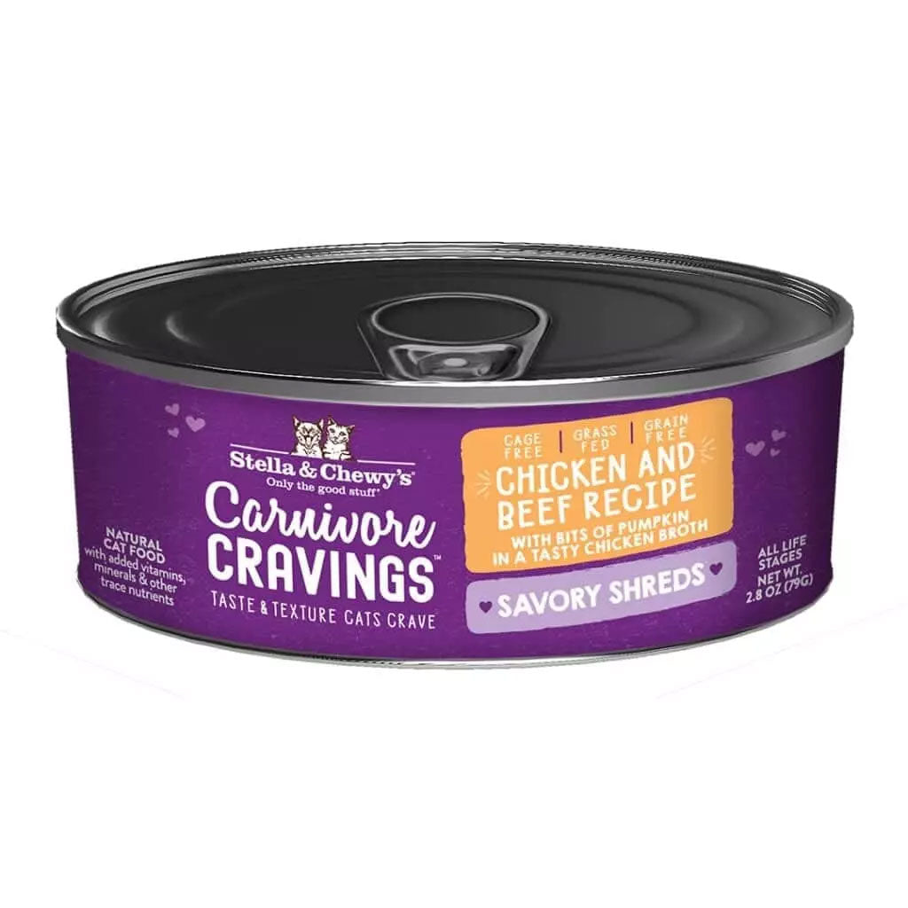 Stella & Chewy's Carnivore Cravings Savory Shreds Chicken & Beef Recipe Wet Cat Food