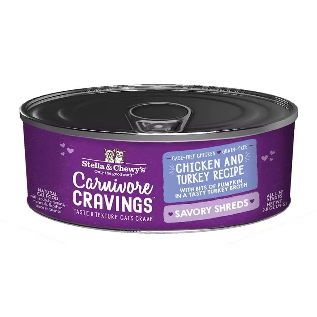 Stella & Chewy's Carnivore Cravings Savory Shreds Chicken & Turkey Recipe Wet Cat Food