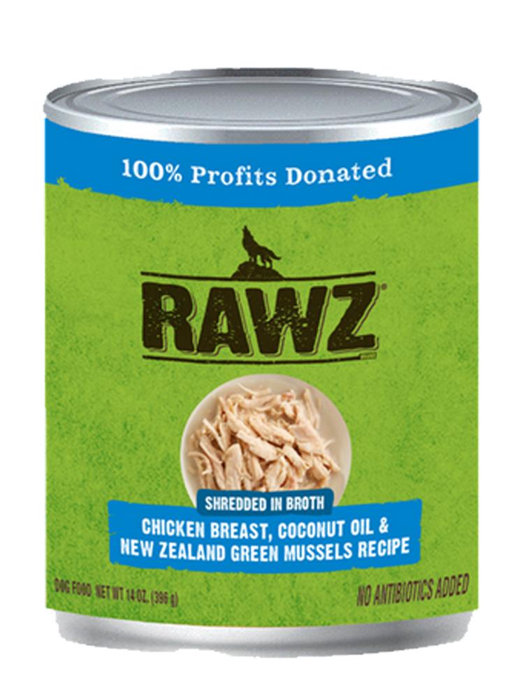Rawz Shredded Chicken and Coconut Oil in Broth Wet Dog Food