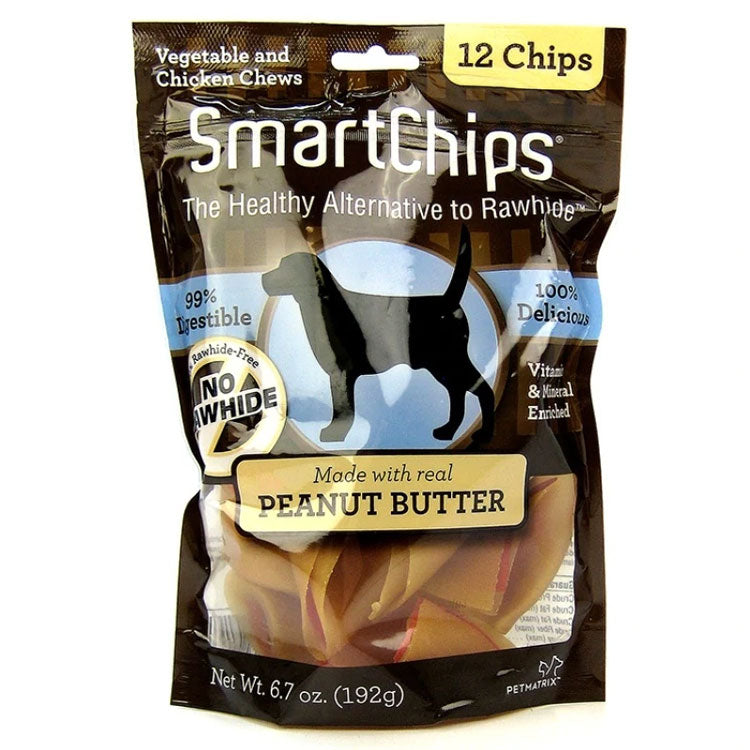 SmartBones SmartChips Rawhide-Free Peanut Butter Chews Dog Treats