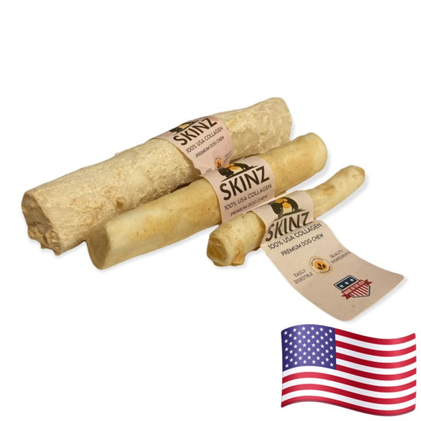 Skinz Bully Stick Flavored 100% Collagen Roll Dog Chew