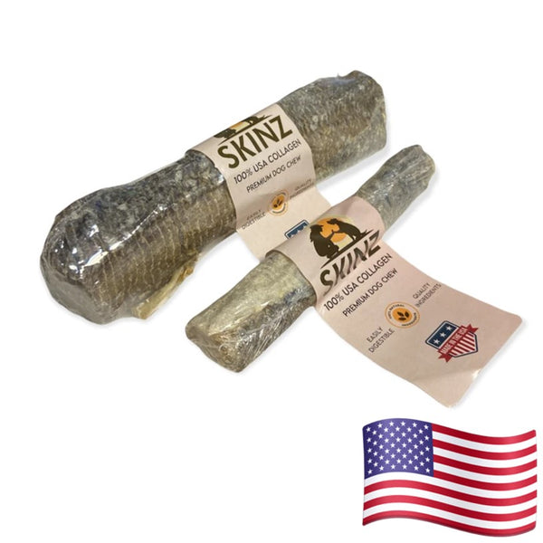 Skinz Cod Wrapped 100% Collagen Roll Dog Chew