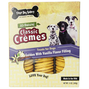 Three Dog Bakery Classic Cremes Cookies with Vanilla Dog Treats