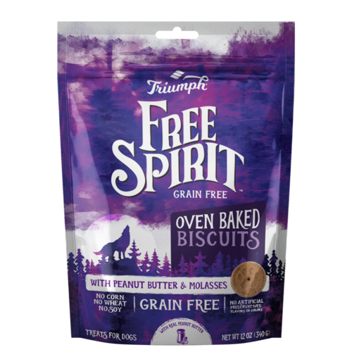 Triumph Free Spirit Grain Free Biscuits with Peanut Butter and Molasses Oven Baked Dog Treats