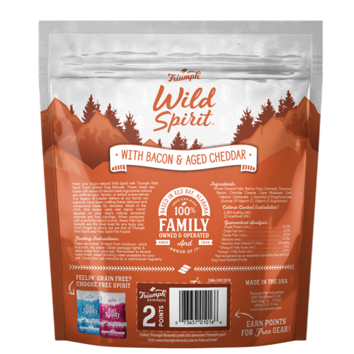 Triumph Wild Spirit Small Batch Oven Baked Biscuits with Bacon and Aged Cheddar Dog Treats